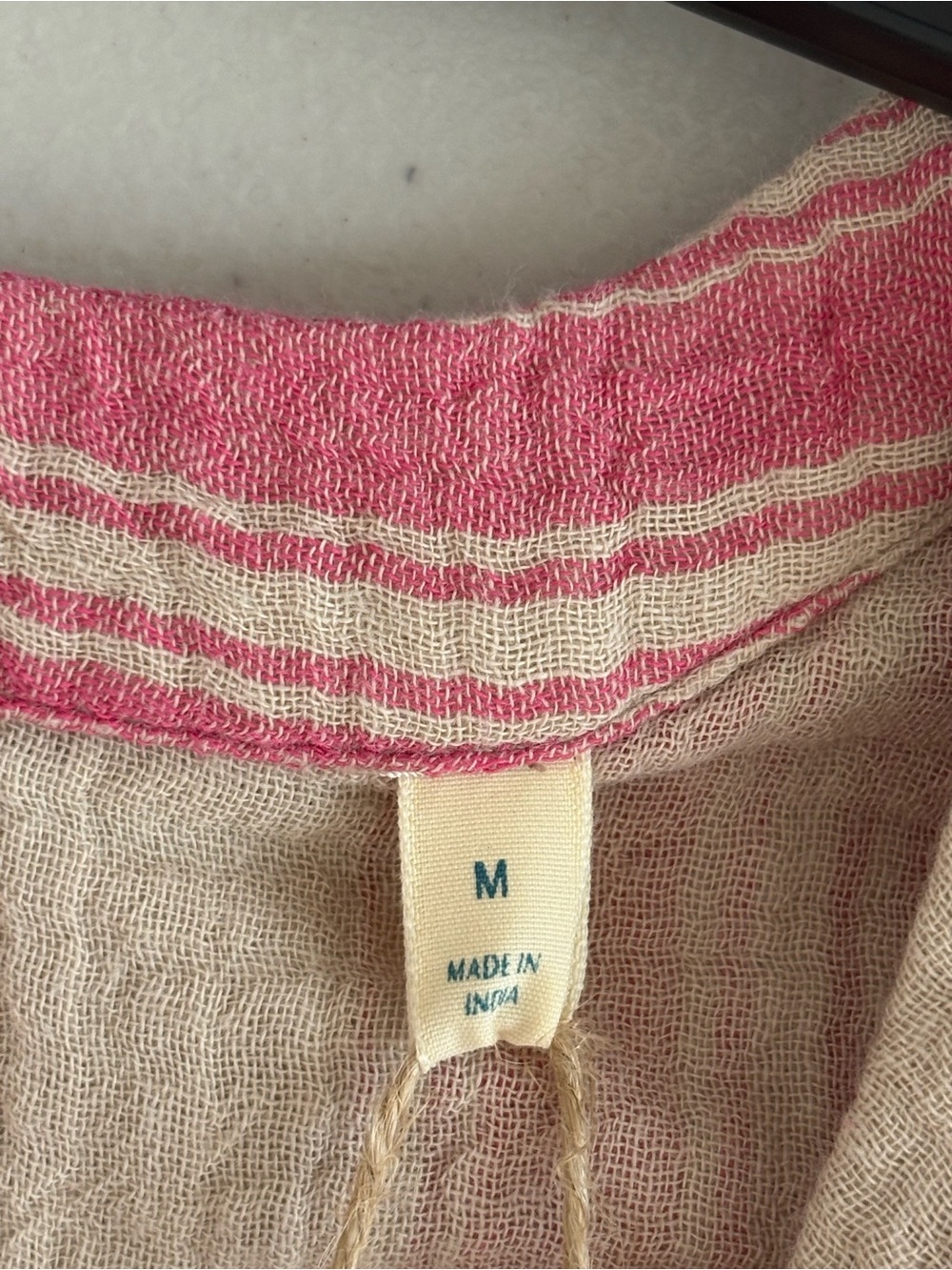 Faherty Pink and Cream Dune Cotton Gauze Wesley Dress in Medium - Picture 5 of 8